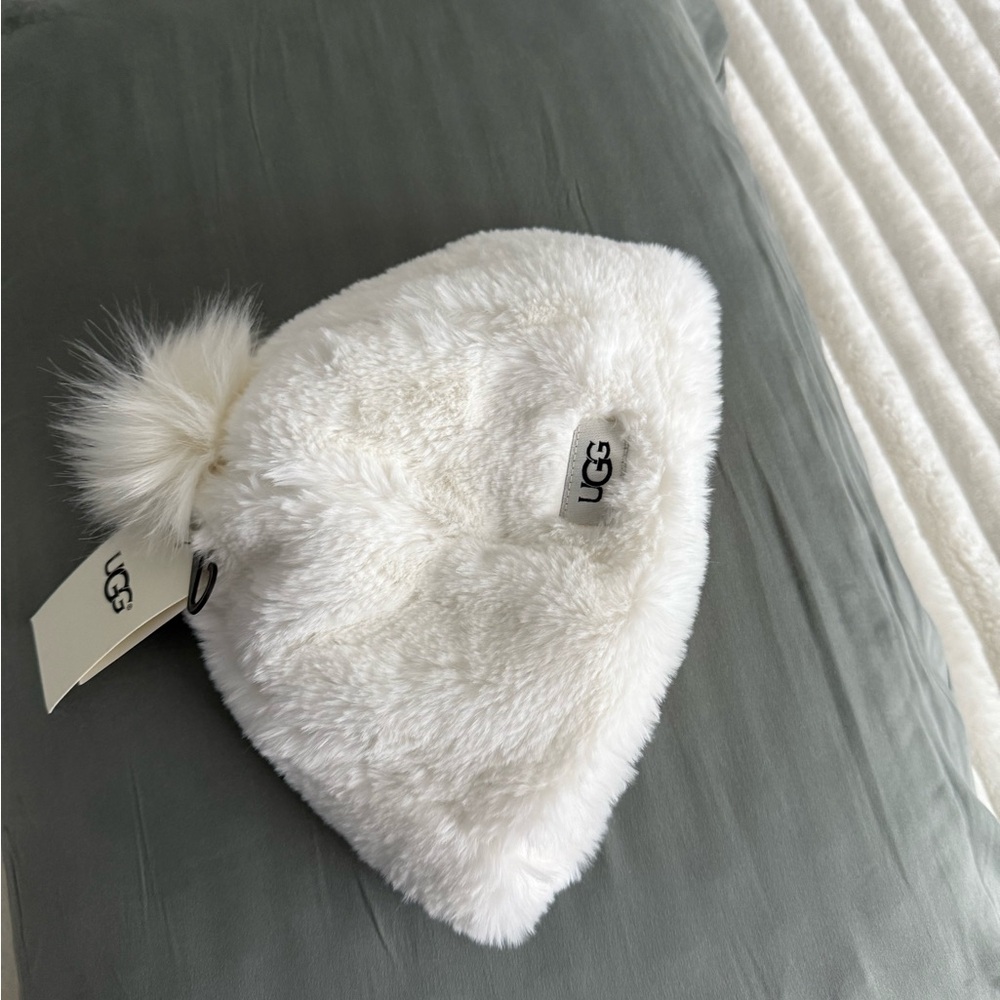 UGG Kids' White Furry Hat